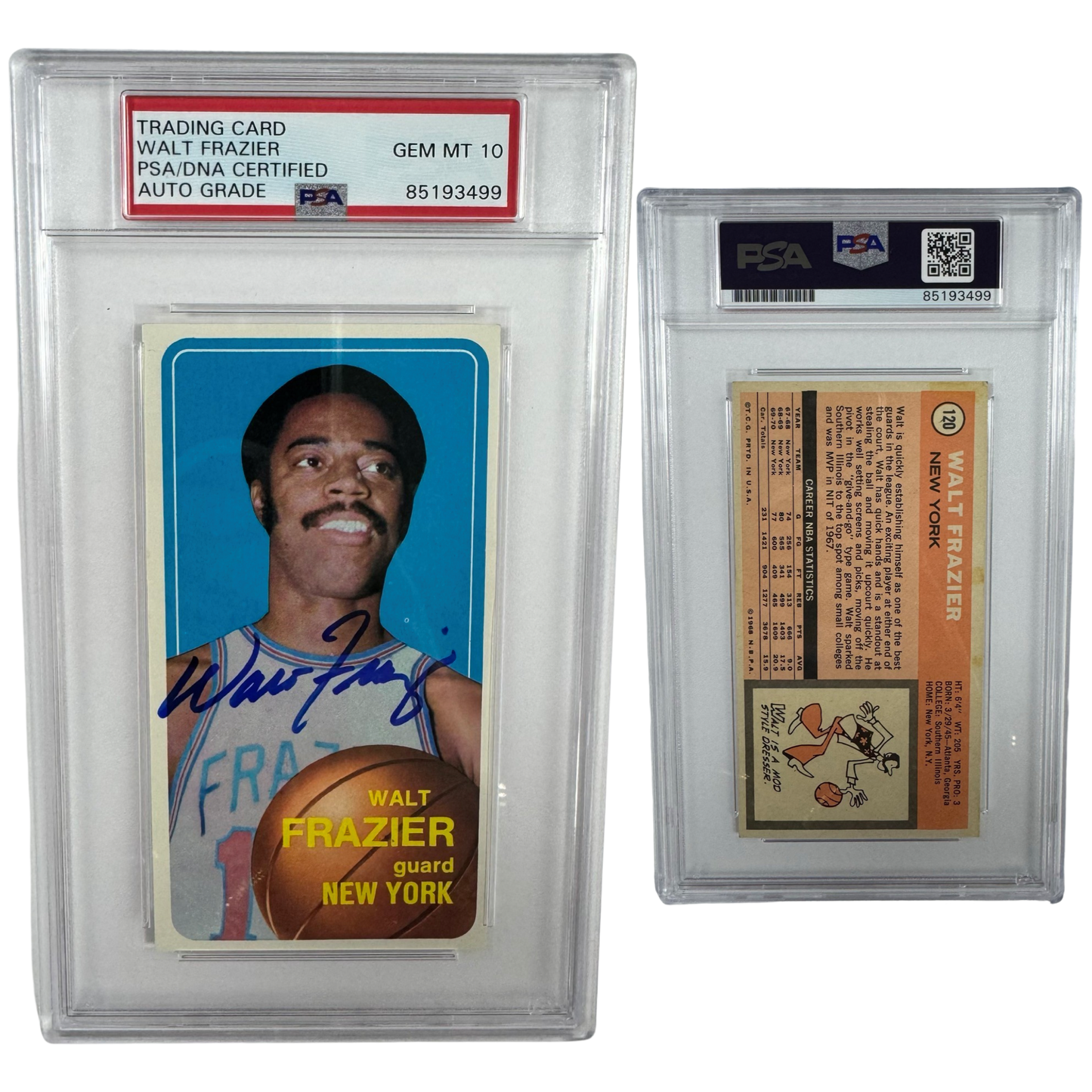 1970-71 Walt Clyde Frazier Autographed Topps #120 PSA Auto GEM MT 10