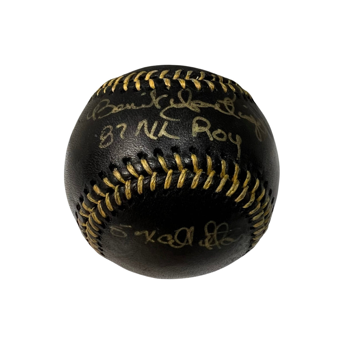 Benito Santiago Autographed San Diego Padres Black Leather OMLB 87 NL ROY, 5x All Star Inscription JSA