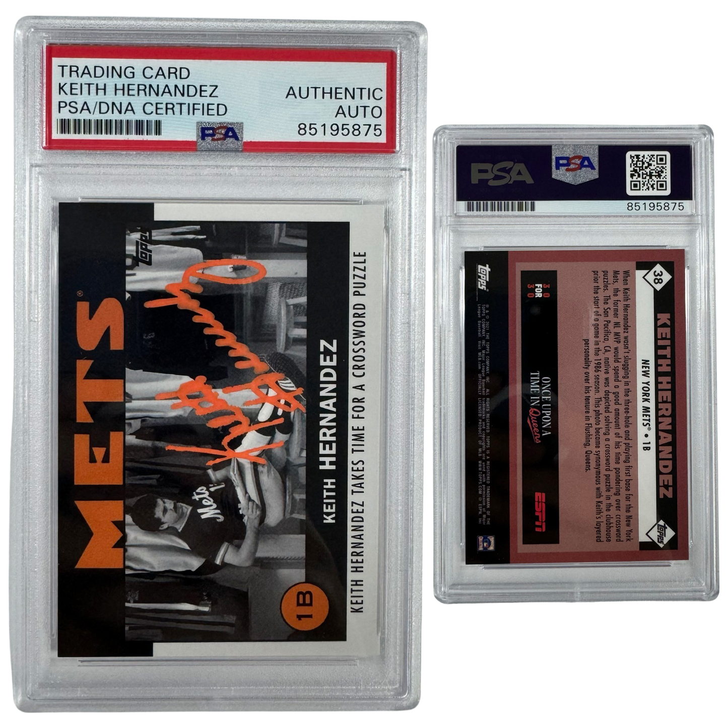 2021 Keith Hernandez Autographed Topps Once Upon A Time In Queens #38 PSA Auto Authentic