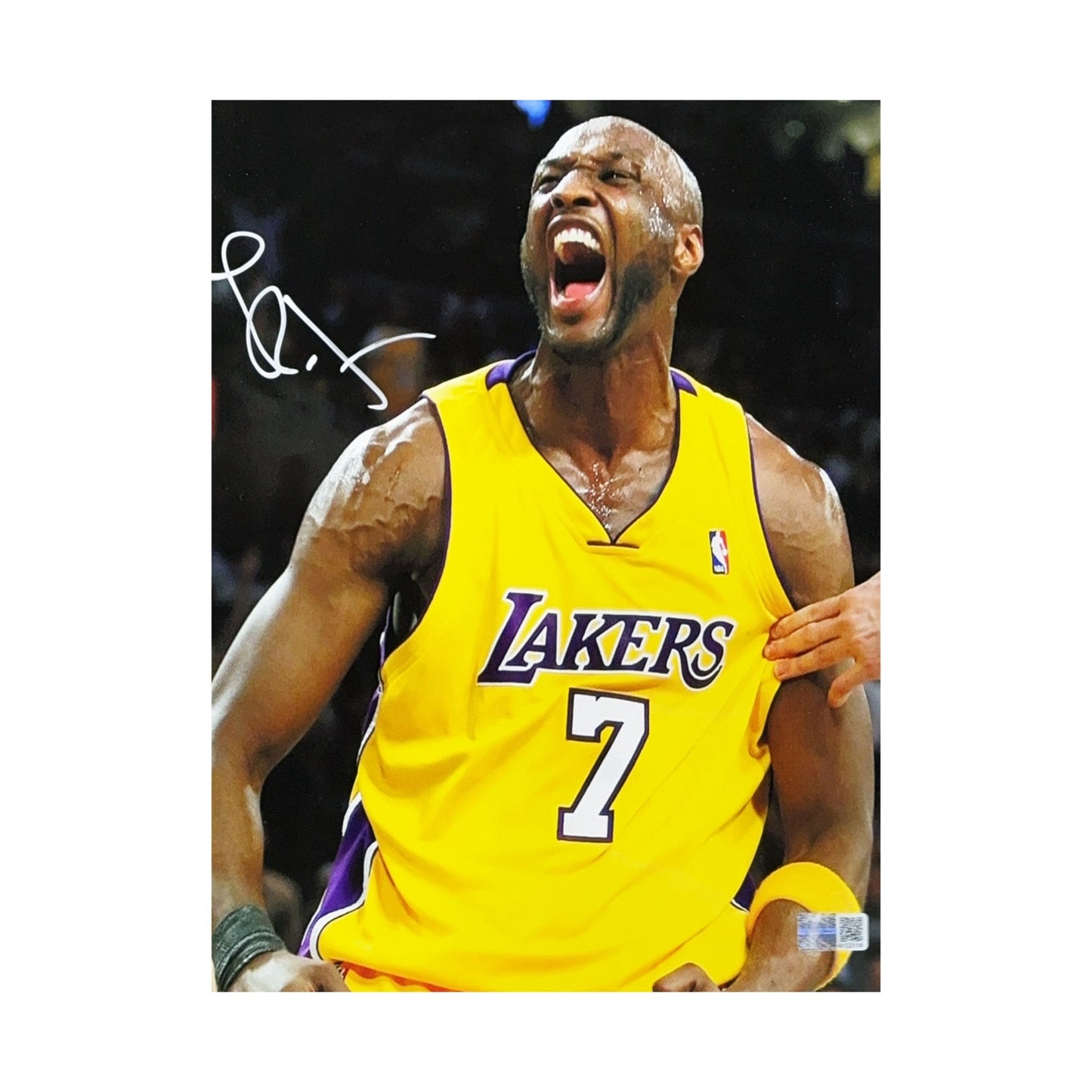 Lamar Odom Autographed Los Angeles Lakers Scream 2 8x10 Steiner CX