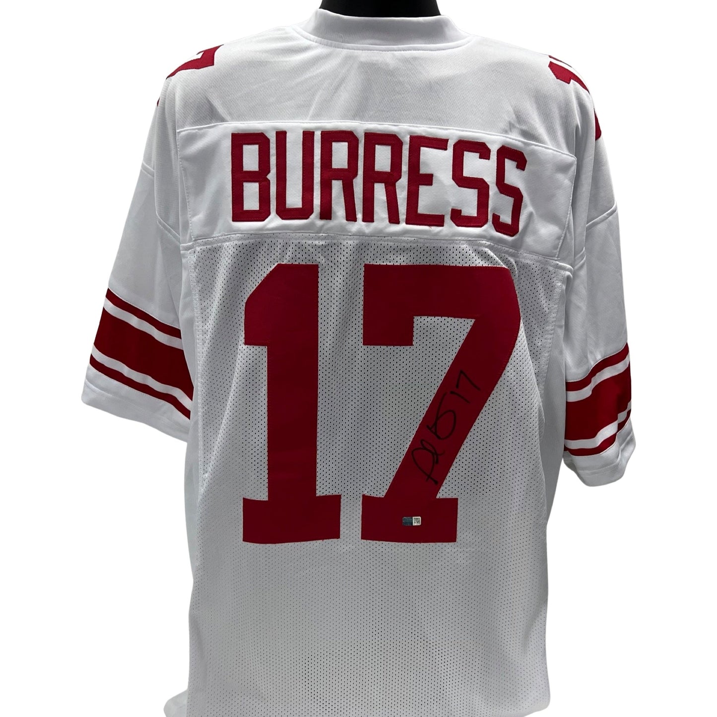 Plaxico Burress Autographed New York Giants White Jersey Steiner CX
