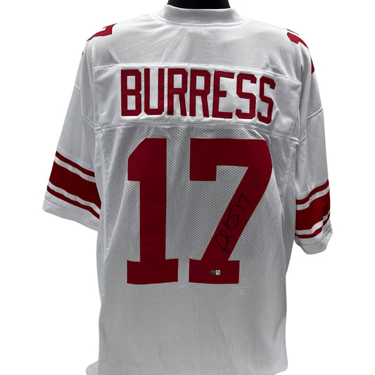 Plaxico Burress Autographed New York Giants White Jersey Steiner CX