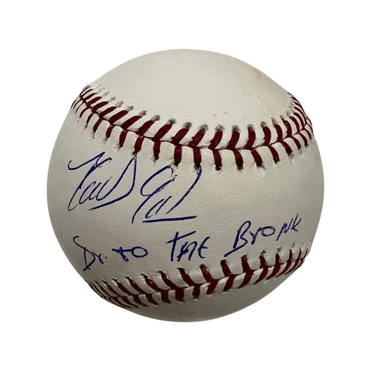 Domingo German Autographed New York Yankees OMLB DR to the Bronx Inscription JSA