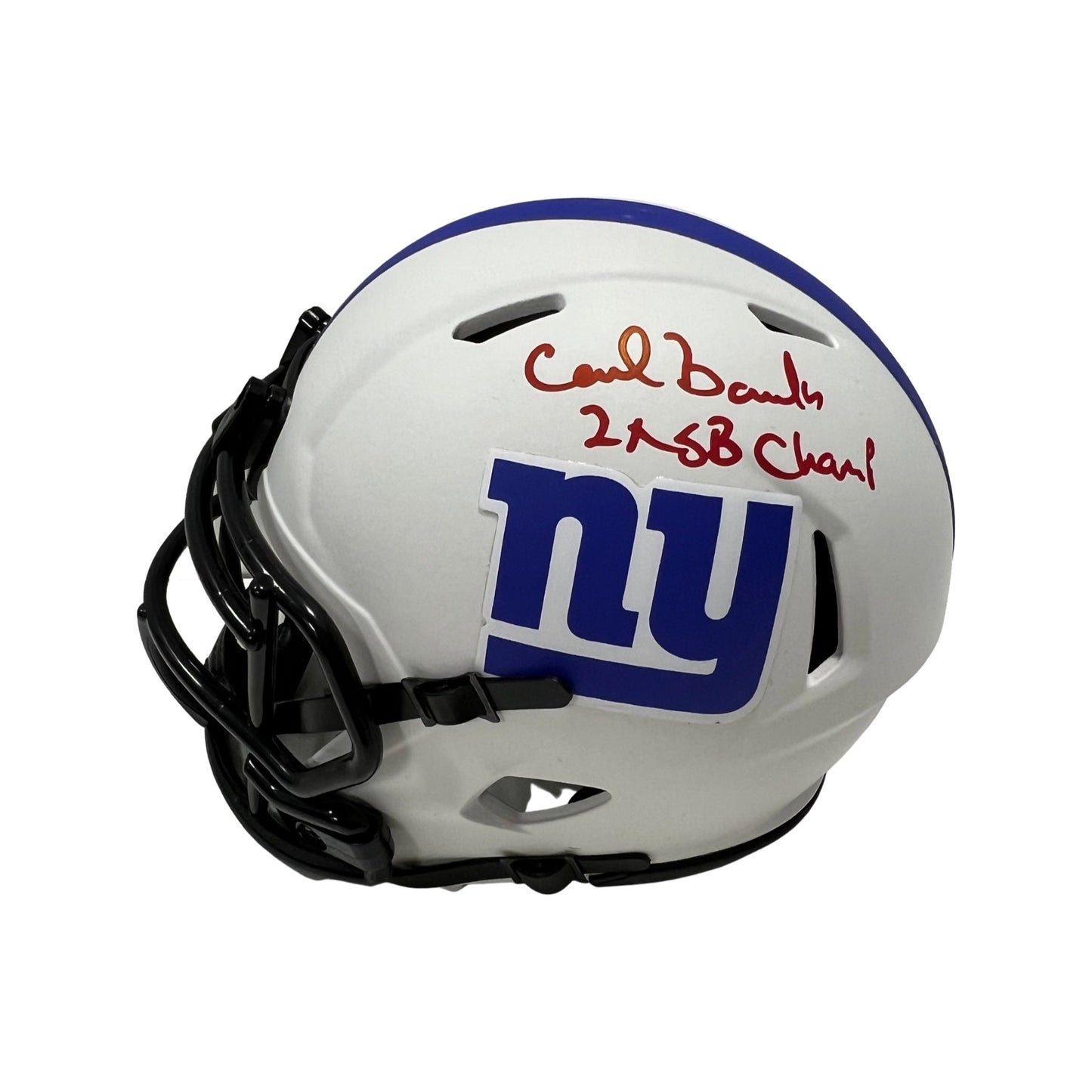 Carl Banks Autographed New York Giants Lunar Eclipse Mini Helmet 2x SB Champs Inscription Steiner CX