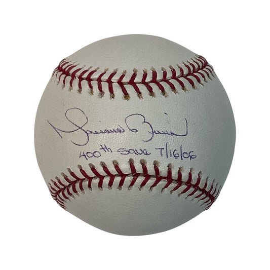 Mariano Rivera Autographed New York Yankees OMNLB “400th Save 7/16/06” Inscription JSA