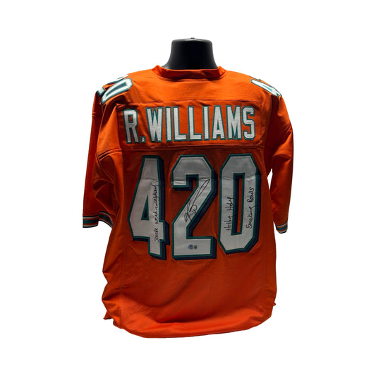 Ricky Williams Miami Dolphins Orange 420 Jersey Beckett BAS