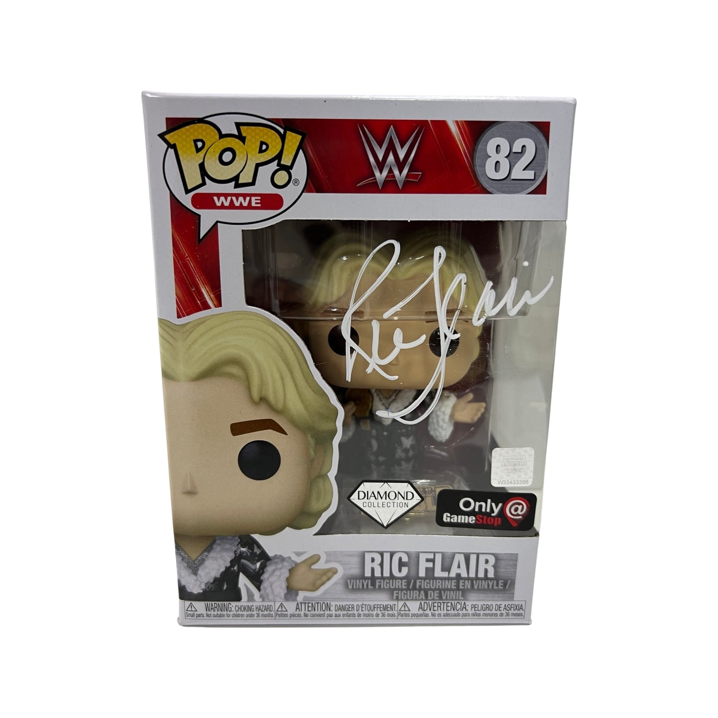 Ric Flair Autographed WWE Diamond Collection Funko Pop #82 Steiner CX