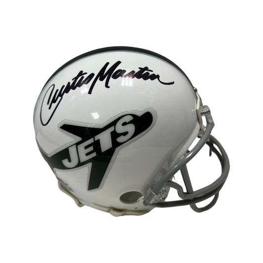 Curtis Martin Autographed New York Jets Vintage Logo Mini Helmet PSA