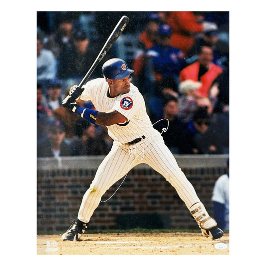Sammy Sosa Autographed Chicago Cubs Batting 16x20 JSA