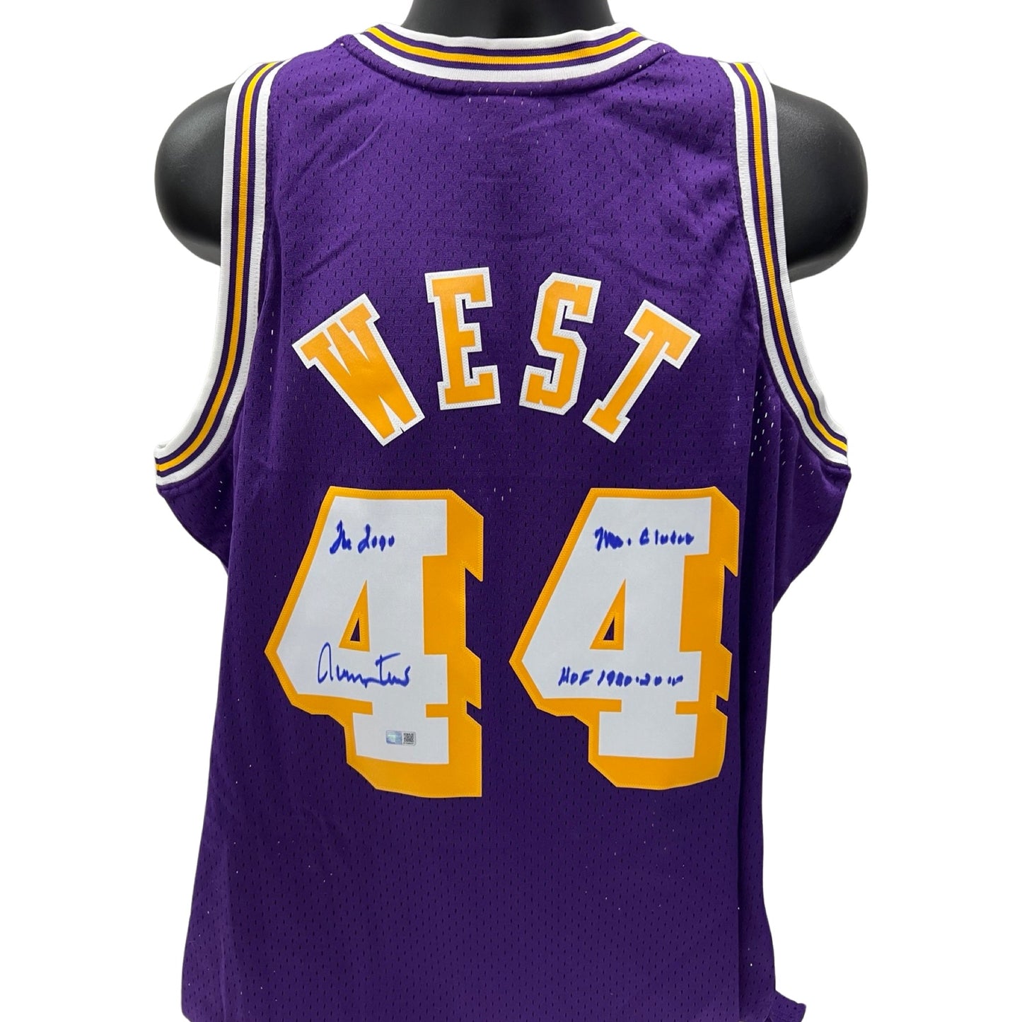 Jerry West Autographed Los Angeles Lakers 1960-61 Purple Mitchell & Ness Swingman Jersey The Logo, Mr Clutch, HOF 1980-2010 Inscriptions Steiner CX