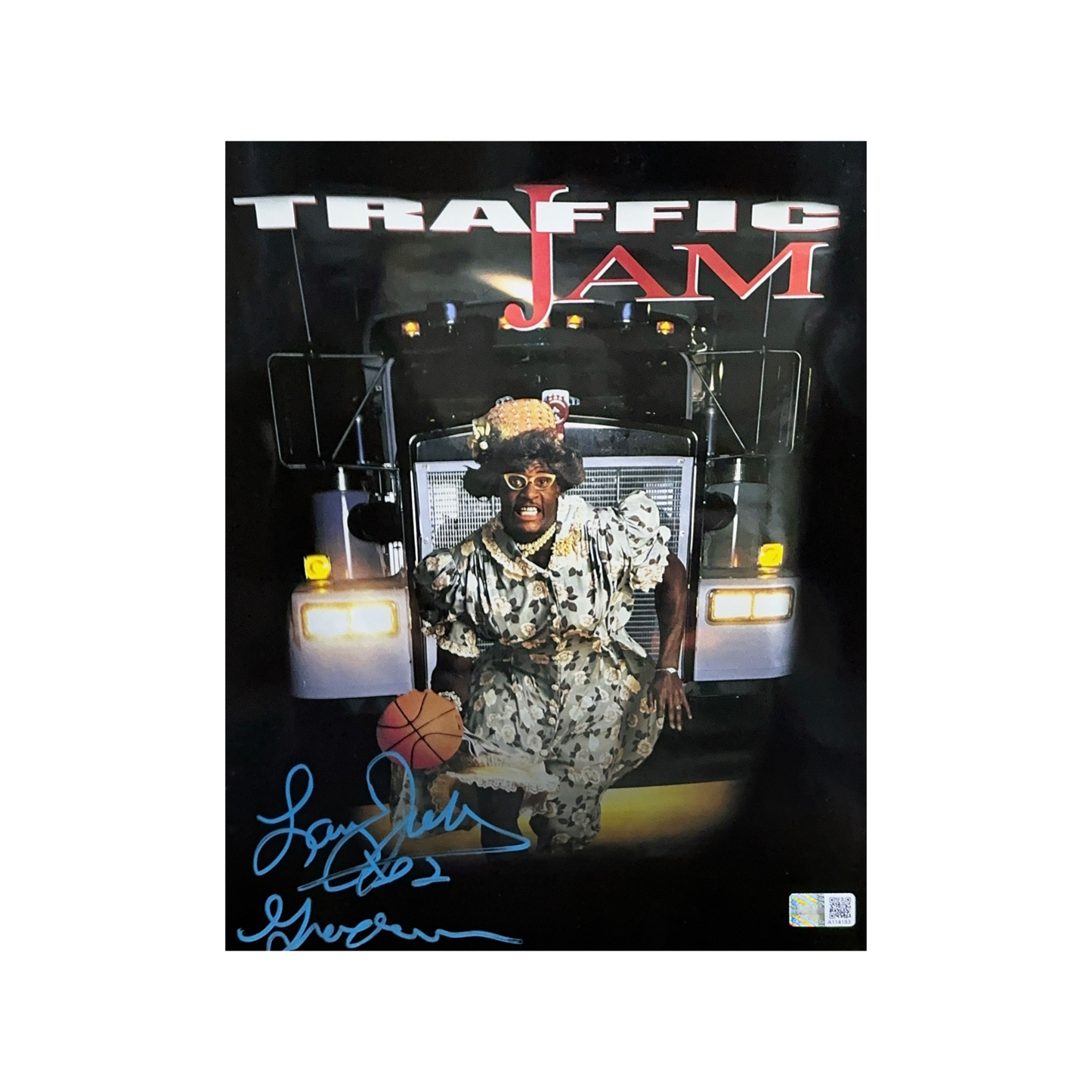 Larry Johnson Autographed Charlotte Hornets Traffic Jam 8x10 Grandmama Inscription Steiner CX - Unframed