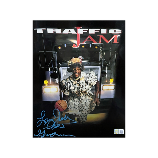 Larry Johnson Autographed Charlotte Hornets Traffic Jam 8x10 Grandmama Inscription Steiner CX - Unframed