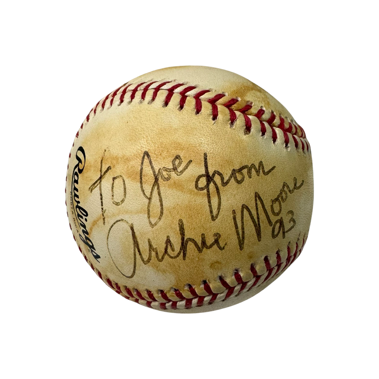 Archie Moore Autographed Official National League Baseball “To Joe From” Inscription Beckett