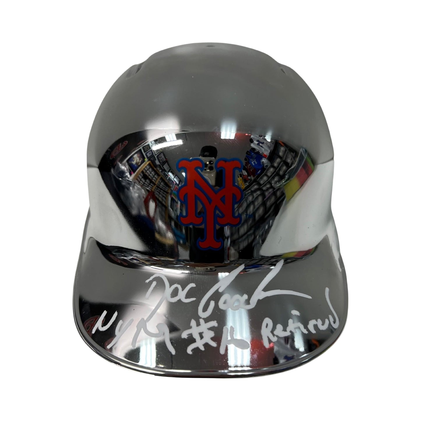 Doc Gooden Autographed New York Mets Chrome Mini Helmet NYM #16 Retired Inscription Steiner CX