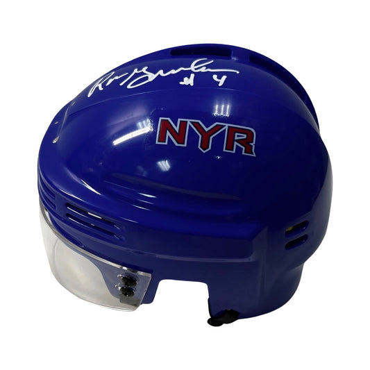 Ron Greschner Autographed New York Rangers Blue Mini Helmet Steiner CX