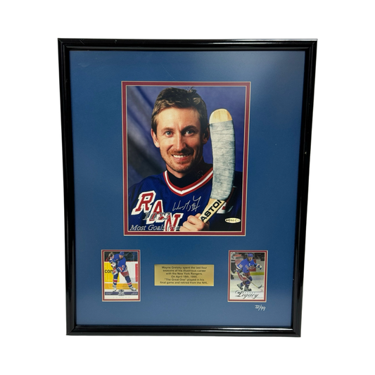 Wayne Gretzky Autographed New York Rangers Framed 8x10 Upper Deck