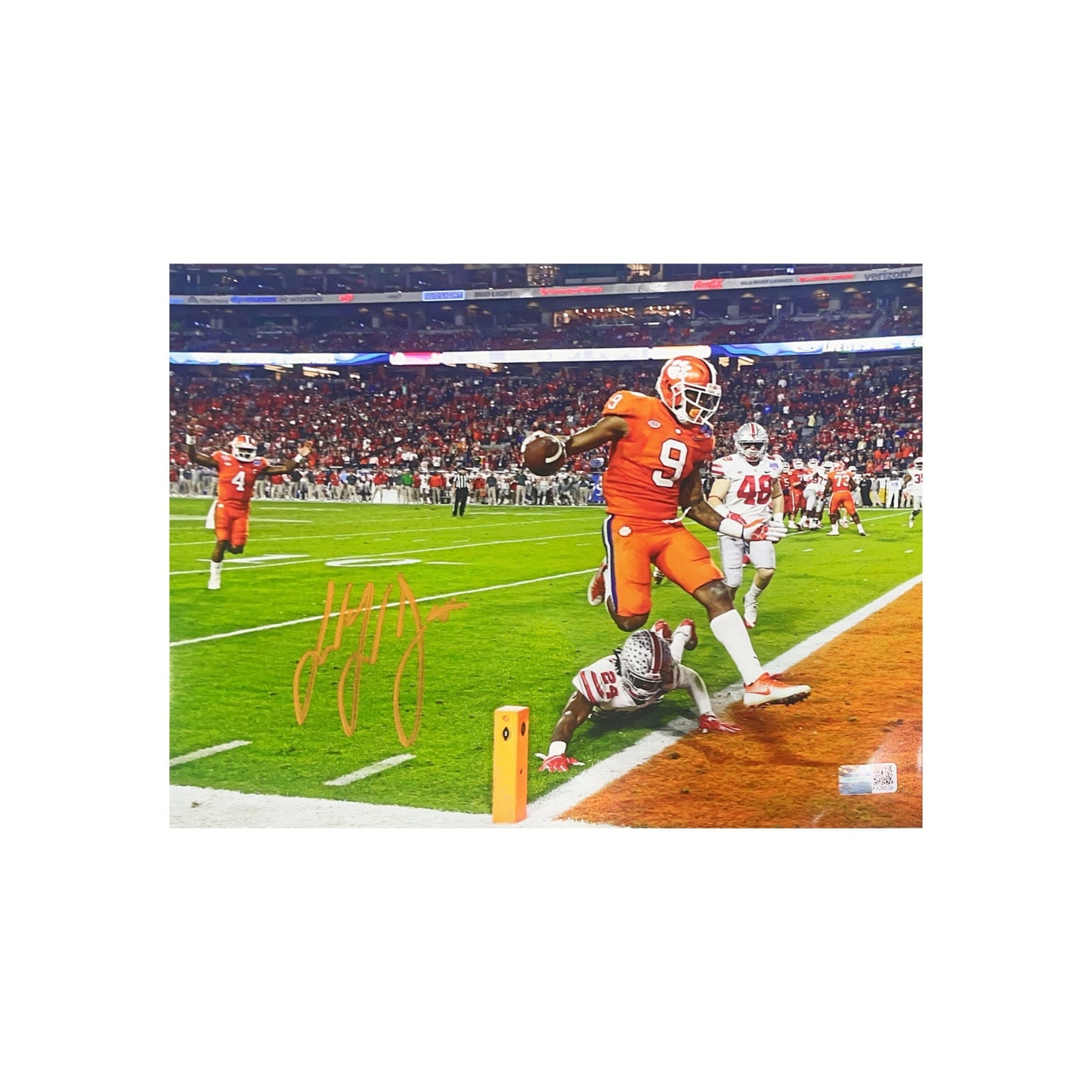 Wayne Gallman Autographed Clemson Tigers Nat’l Championship Touchdown 8x10 Steiner CX