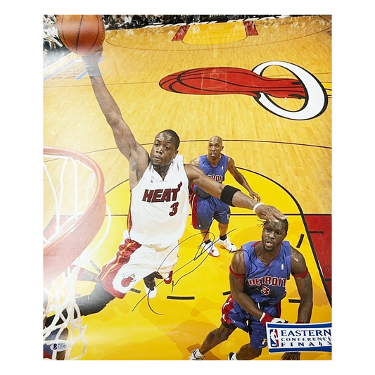 Dwyane Wade Autographed Miami Heat Eastern Conference Finals Dunk 16x20 Beckett