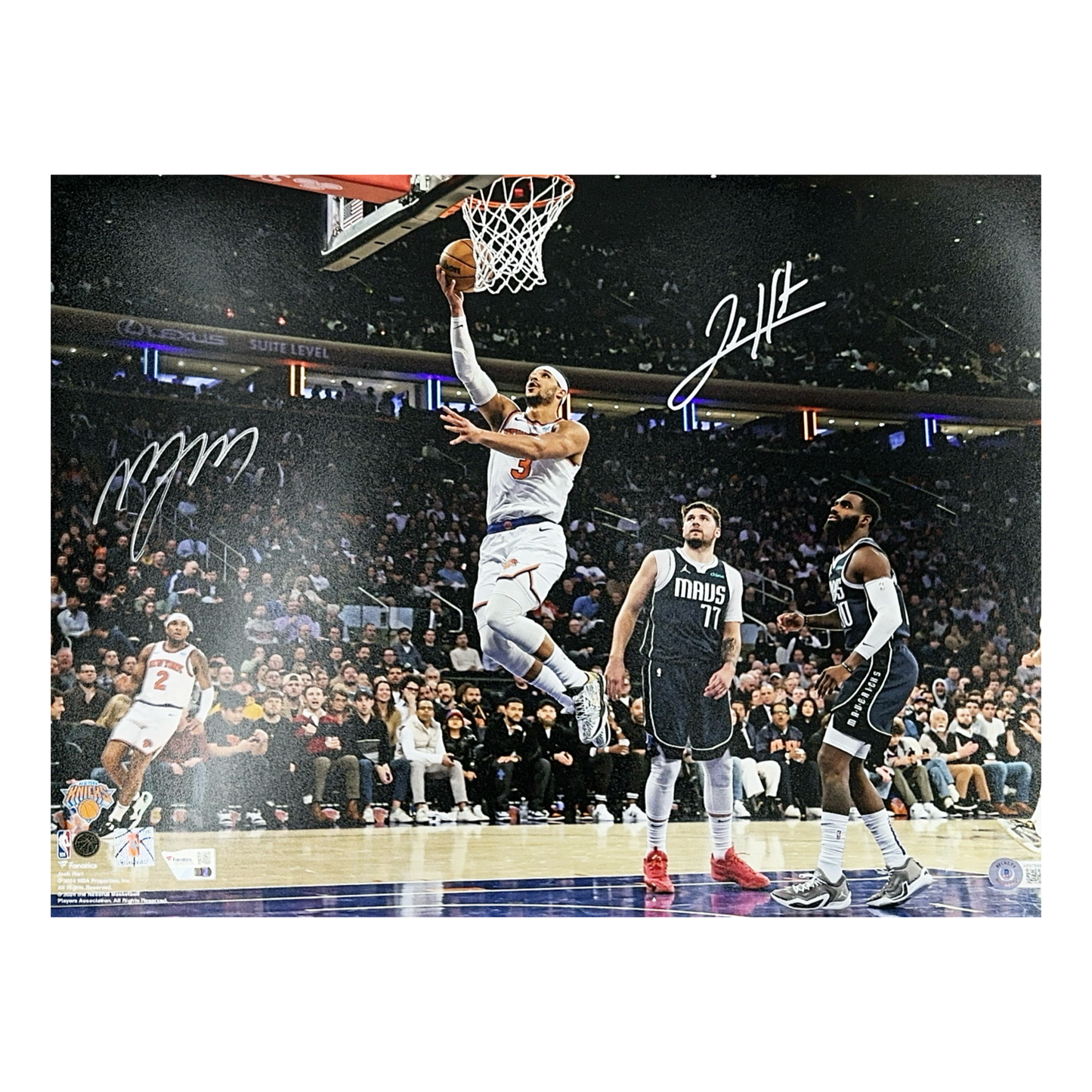 Josh Hart & Miles Deuce McBride Autographed New York Knicks 16x20 Beckett & Fanatics