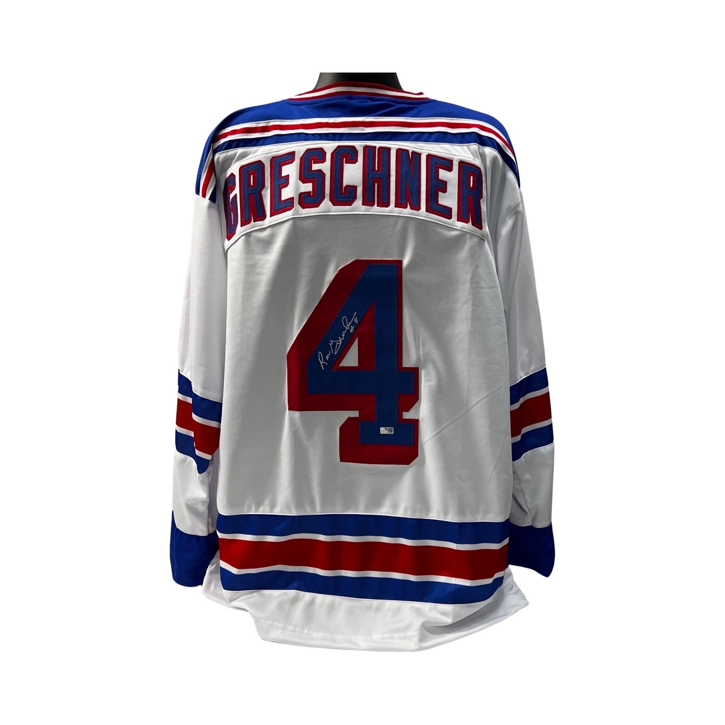 Ron Greschner Autographed New York Rangers White Jersey Steiner CX