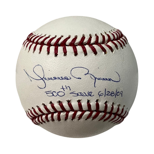 Mariano Rivera Autographed New York Yankees OMLB 500th Save 6/28/09 Inscription JSA
