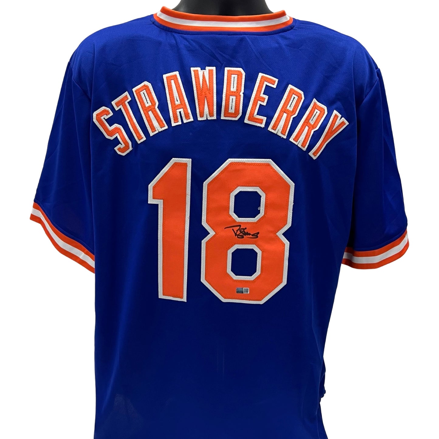 Darryl Strawberry Autographed New York Mets Blue Jersey Steiner CX
