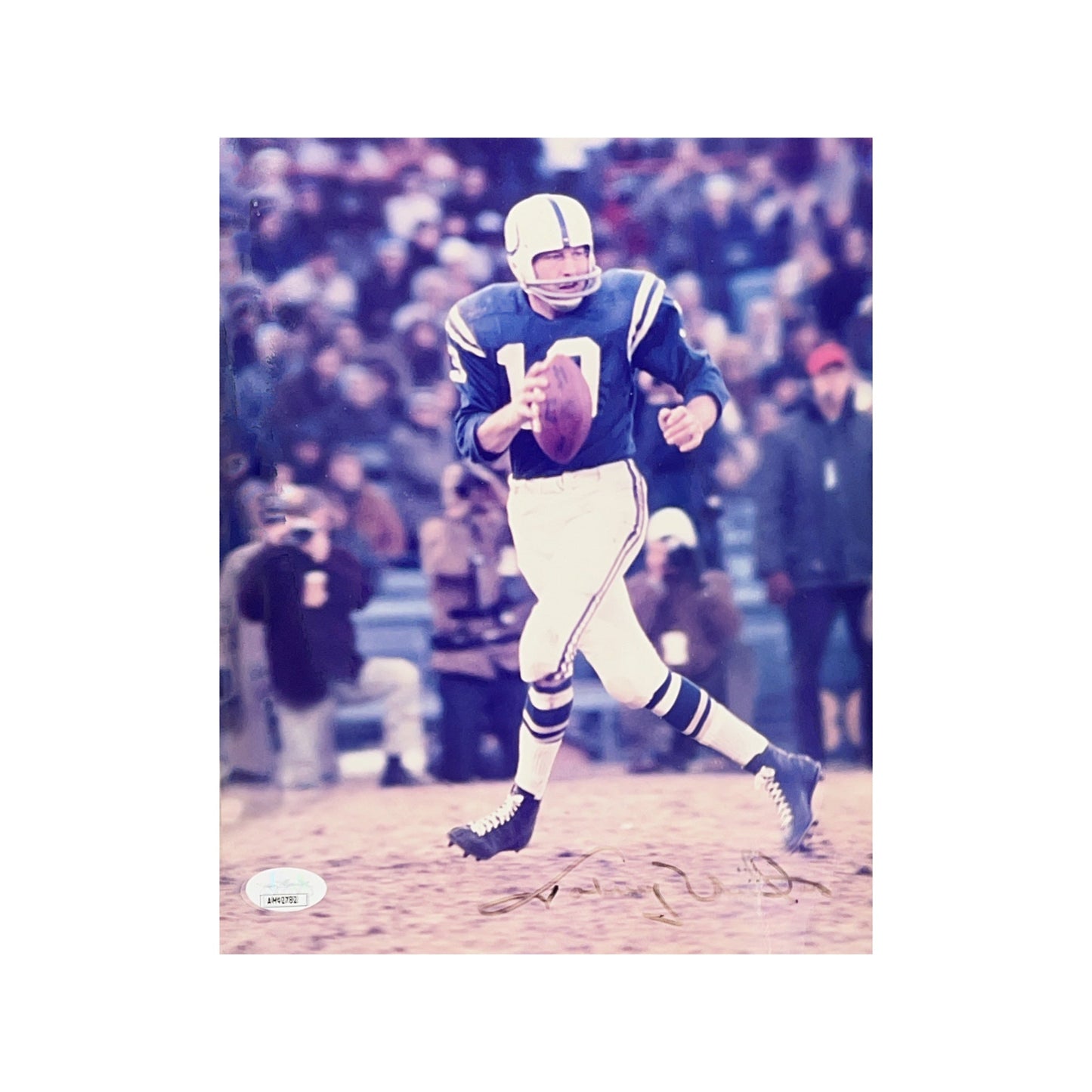 Johnny Unitas Autographed Baltimore Colts 8x10 JSA