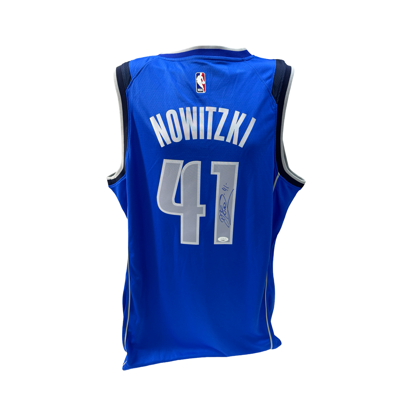 Dirk Nowitzki Autographed Dallas Mavericks Nike Swingman Blue Jersey JSA