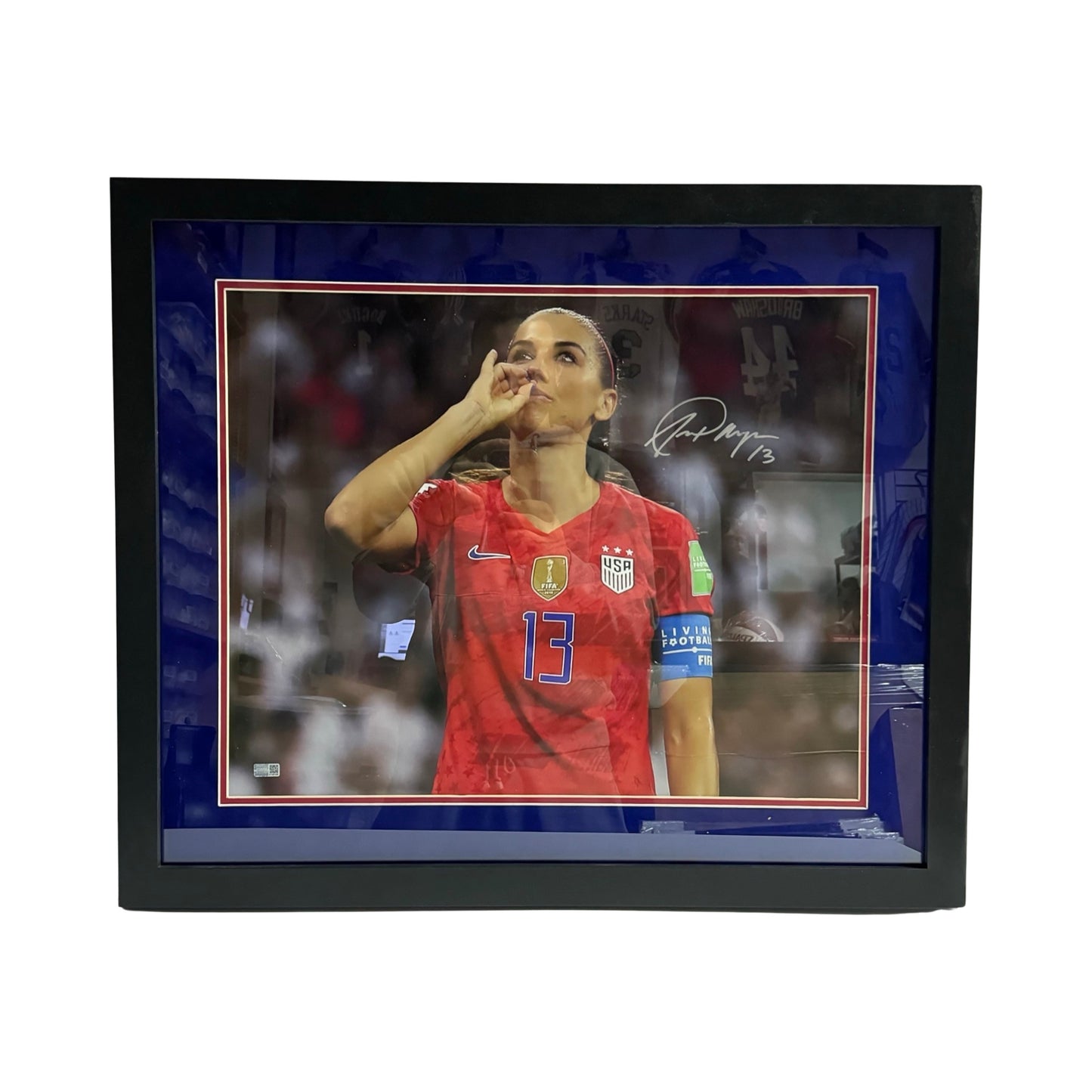 Alex Morgan Autographed Team USA Red Jersey 16x20 Steiner CX