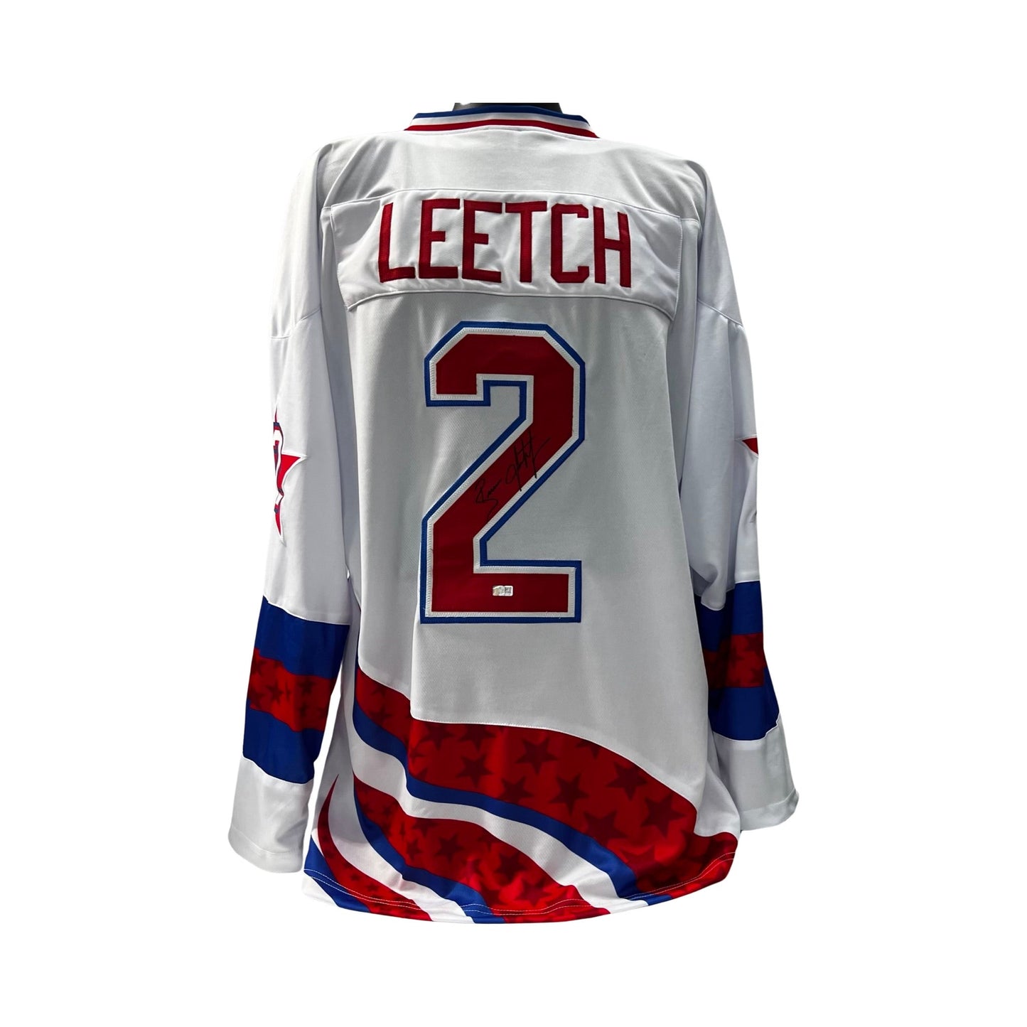 Brian Leetch Autographed USA Hockey White Jersey Steiner CX