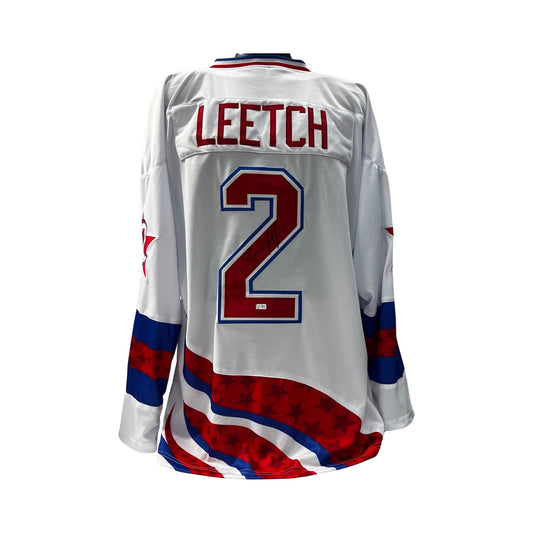 Brian Leetch Autographed USA Hockey White Jersey Steiner CX