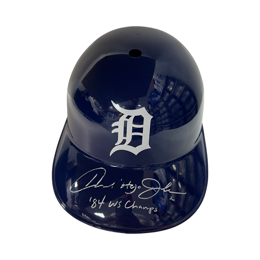 Howard Johnson Autographed Detroit Tigers Souvenir Batting Helmet 84 WS Champs Inscription Steiner CX