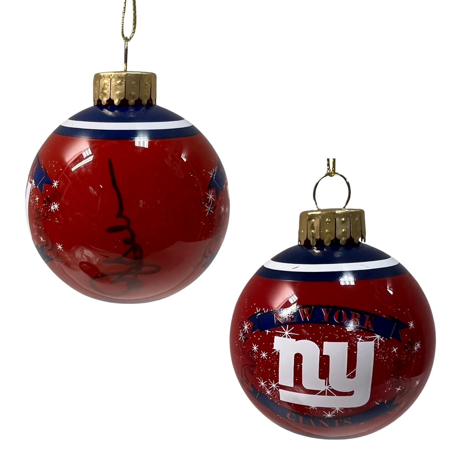 OJ Anderson Autographed New York Giants Red Christmas Ornament Steiner CX