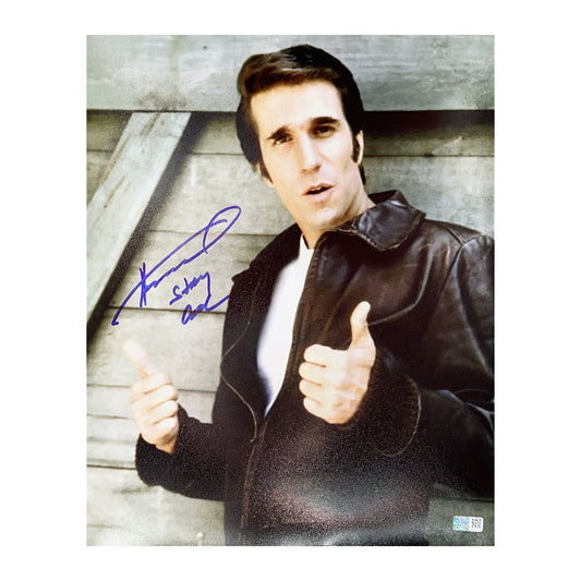 Henry Winkler Autographed Fonzie Thumbs Up 11x14 Photo Stay Cool Steiner CX