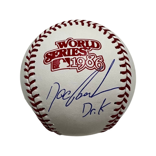 Doc Gooden Autographed New York Mets 1986 World Series Logo Baseball “Dr K” Inscription JSA