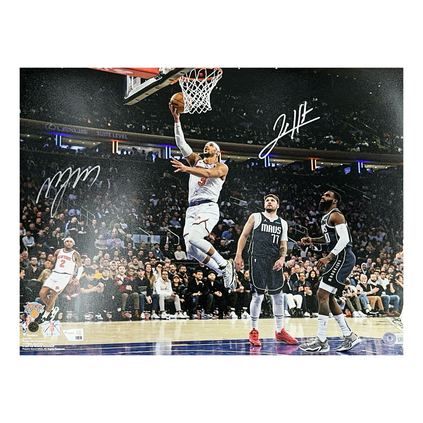 Josh Hart & Miles “Deuce” McBride Autographed New York Knicks 16x20 Beckett & Fanatics