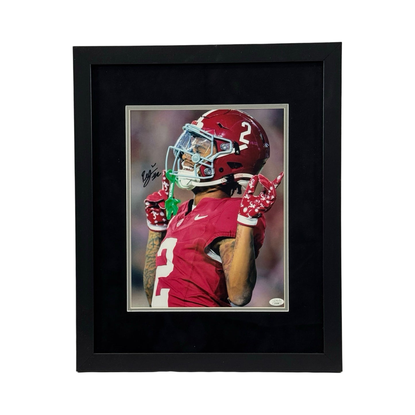 Ryan Williams Autographed Alabama Crimson Pointing Up 11x14 JSA - Framed