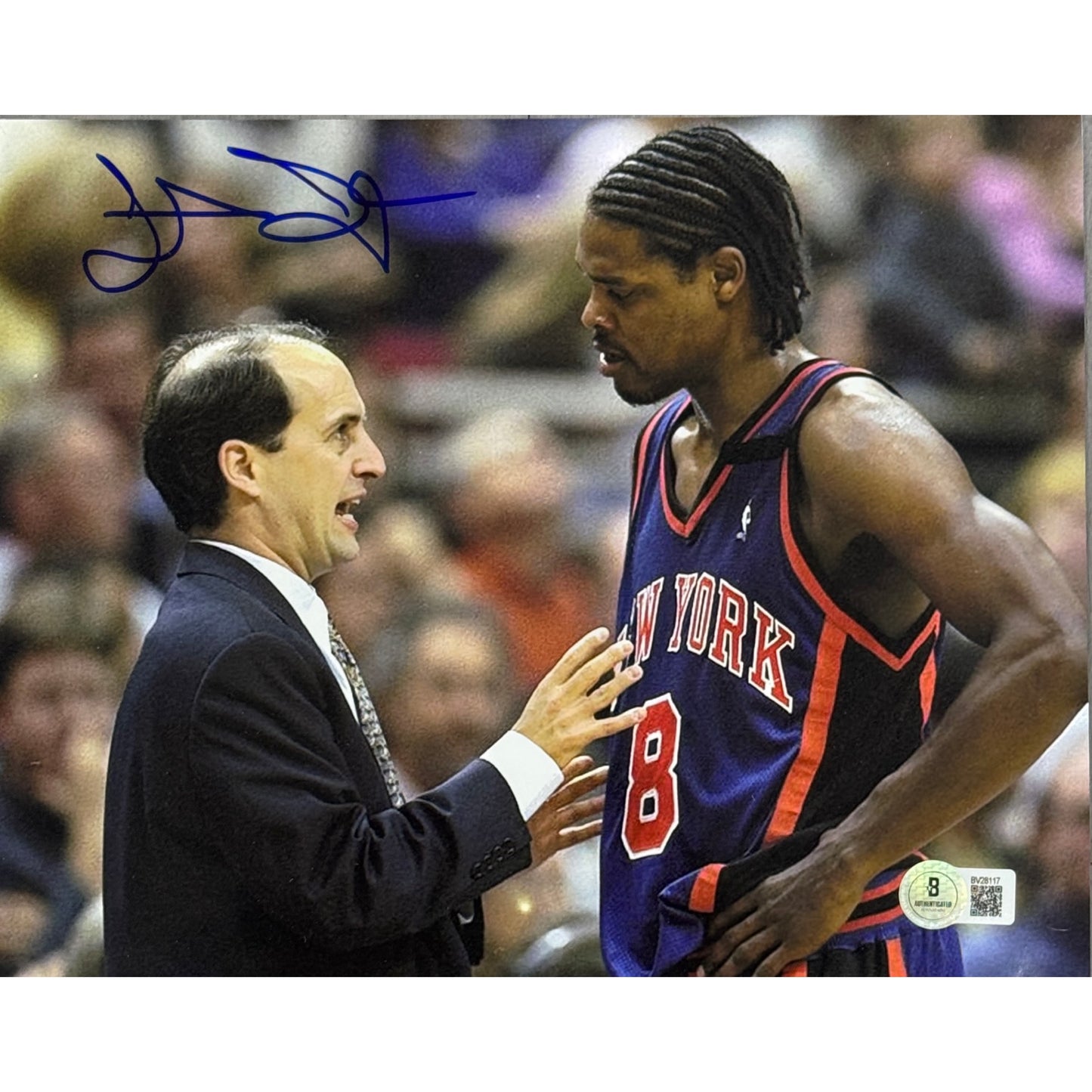 Latrell Sprewell New York Knicks Van Gundy 8x10 Beckett BAS