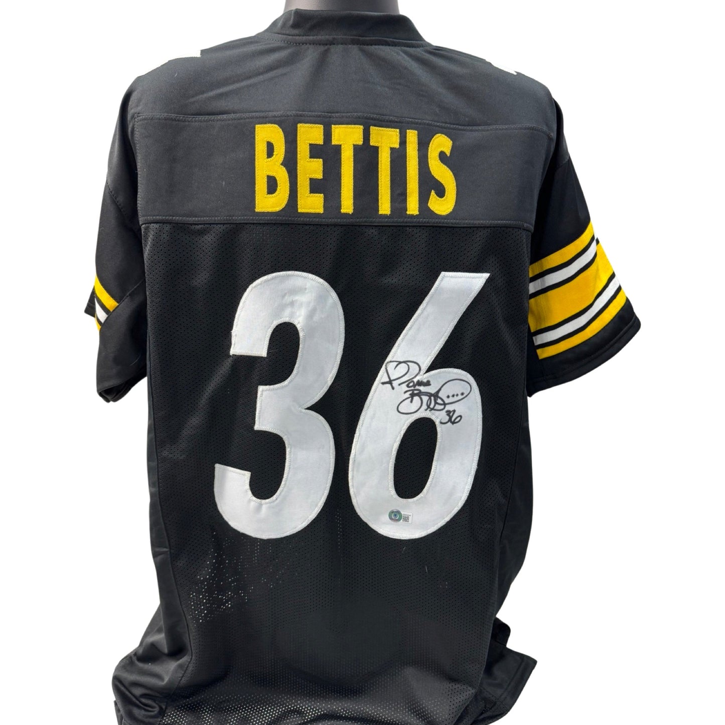 Jerome Bettis Autographed Pittsburgh Steelers Black Jersey Beckett