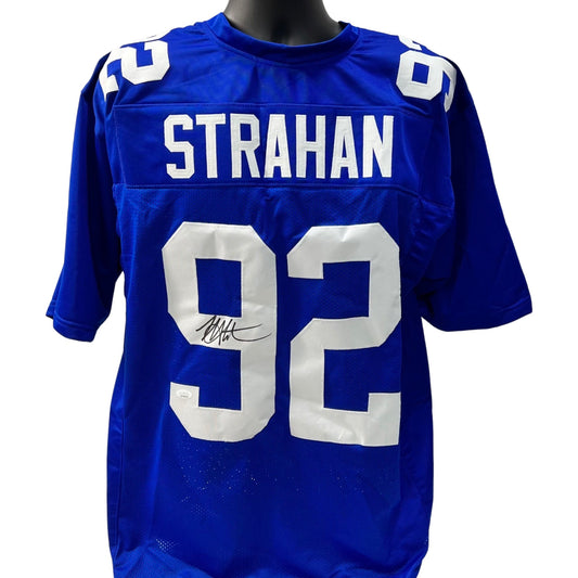 Michael Strahan Autographed New York Giants Blue Jersey JSA