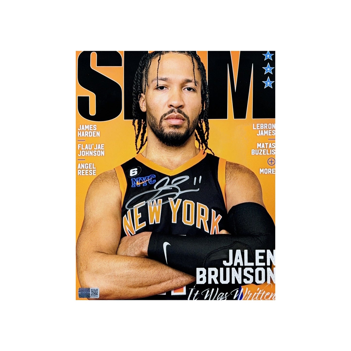 Jalen Brunson Autographed New York Knicks SLAM Magazine 8x10 Steiner CX - Unframed