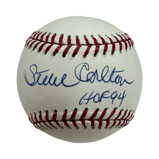 Steve Carlton Autographed Official National League Baseball HOF 94 Inscription JSA