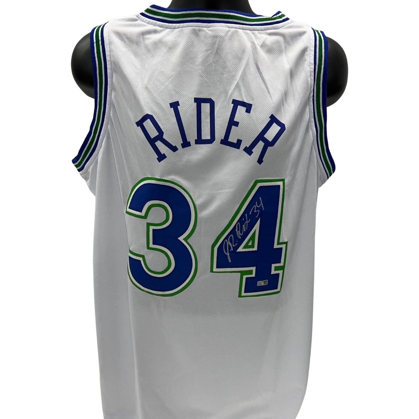 Isiah JR Rider Autographed Minnesota Timberwolves White Jersey Steiner CX