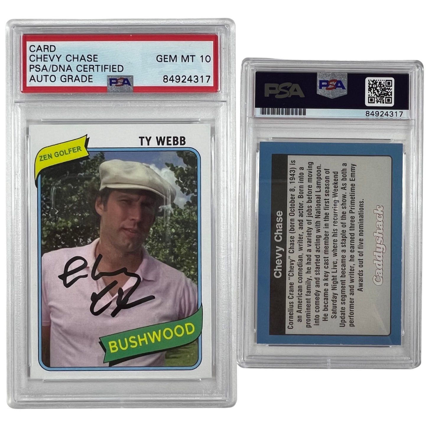 Chevy Chase Caddyshack Ty Webb Autographed Card PSA Auto GEM MINT 10