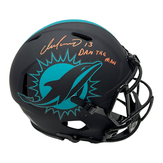Dan Marino Autographed Miami Dolphins Eclipse Authentic Helmet Dan the Man Inscription JSA