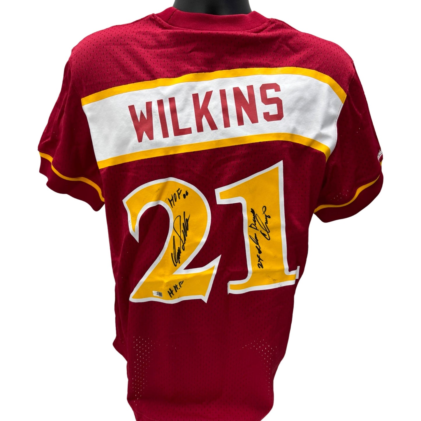 Dominique Wilkins Autographed Atlanta Hawks Red Mitchell & Ness Baseball Jersey "HOF 06, HHF, 2X Dunk Champ" Inscriptions Steiner CX