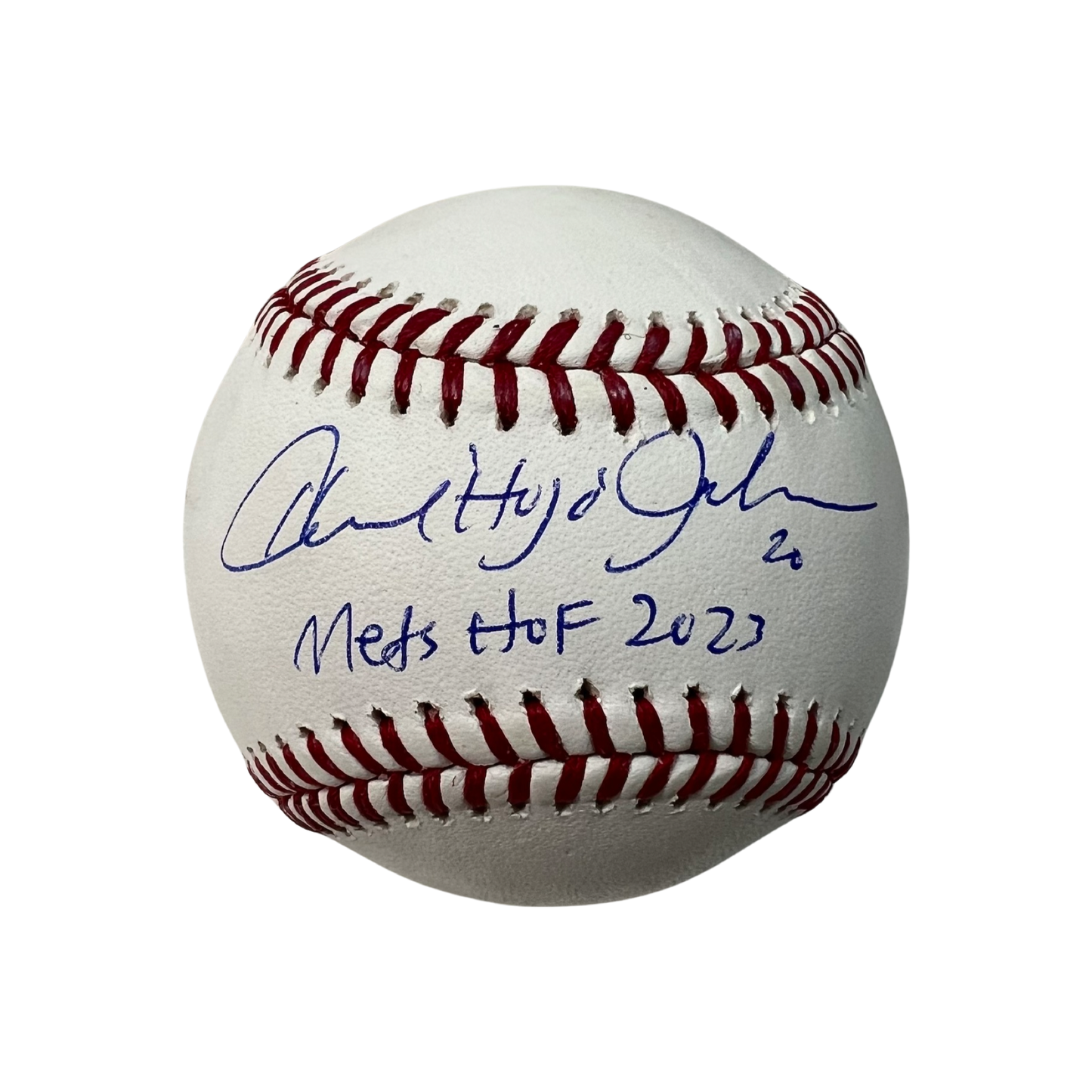 Howard Johnson Autographed New York Mets OMLB “Mets HOF 2023” Inscription Steiner CX