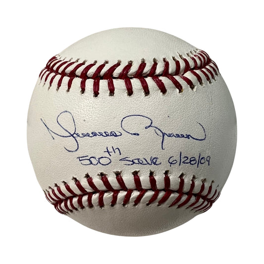 Mariano Rivera Autographed New York Yankees OMLB “500th Save 6/28/09” Inscription JSA