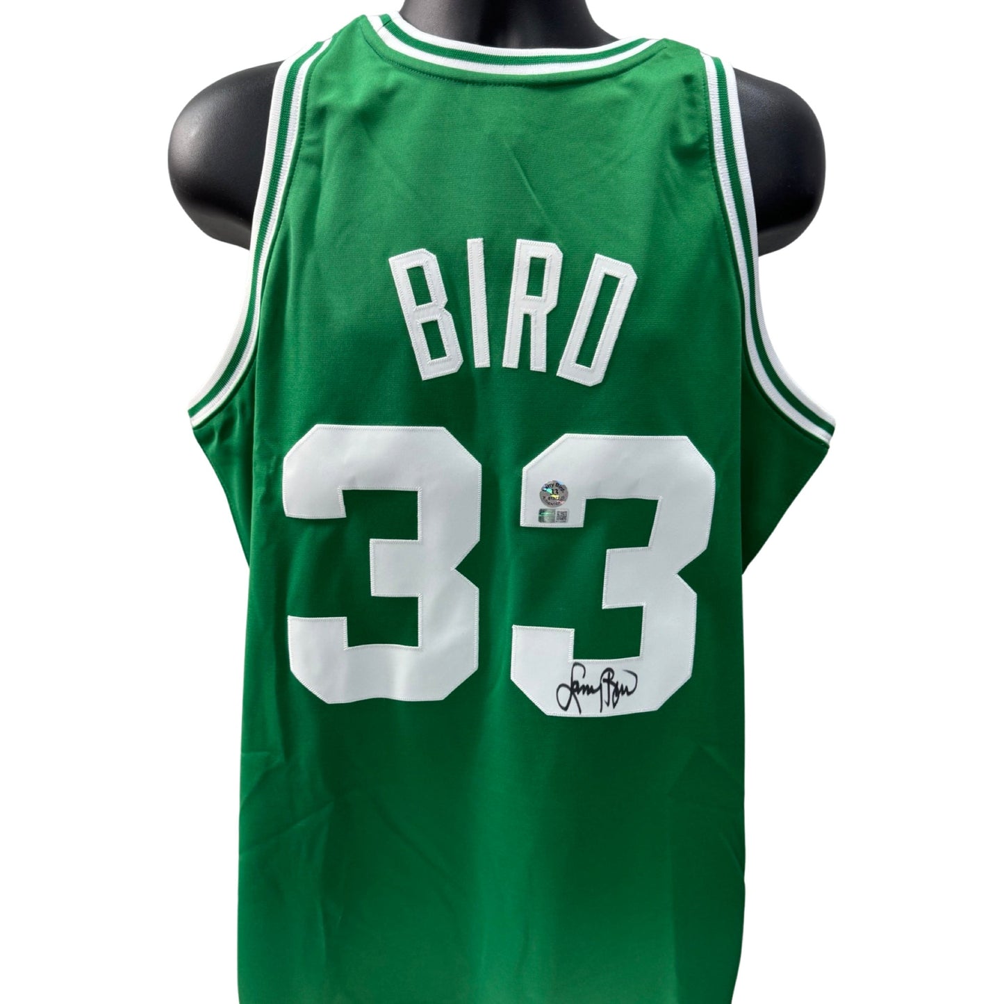 Larry Bird Autographed Boston Celtics 1985-86 Green Authentic Mitchell & Ness Swingman Jersey Steiner CX & Larry Bird COA