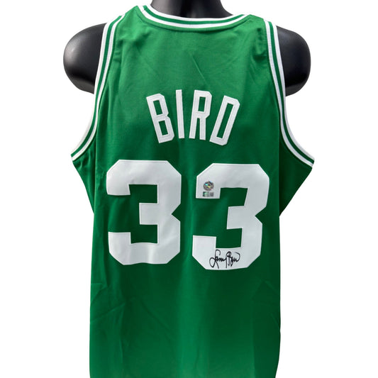 Larry Bird Autographed Boston Celtics 1985-86 Green Authentic Mitchell & Ness Swingman Jersey Steiner CX & Larry Bird COA
